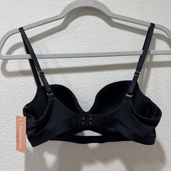ThirdLove Bra Womens 36B 1/2 24/7 T-Shirt Black Lightly Lined Pima Cotton NEW - Picture 4 of 5